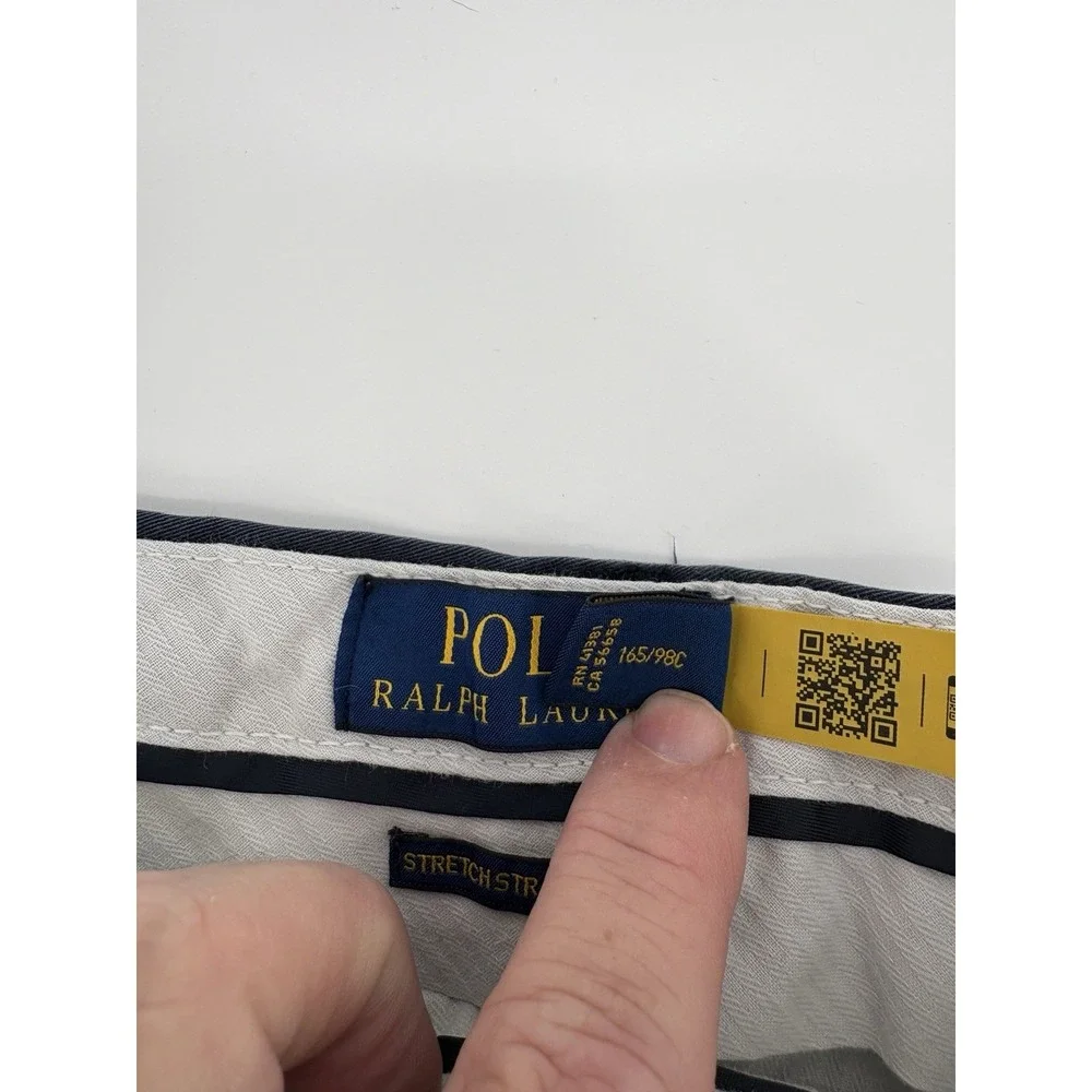 Polo Ralph Lauren Pants Mens 38x30 Blue Stretch Straight‎ Chino Casual